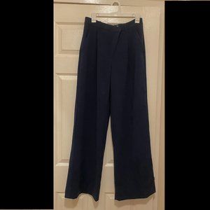 A&F Sloane Tailored Pant Navy with Criss-Cross Waistband Detail 29L